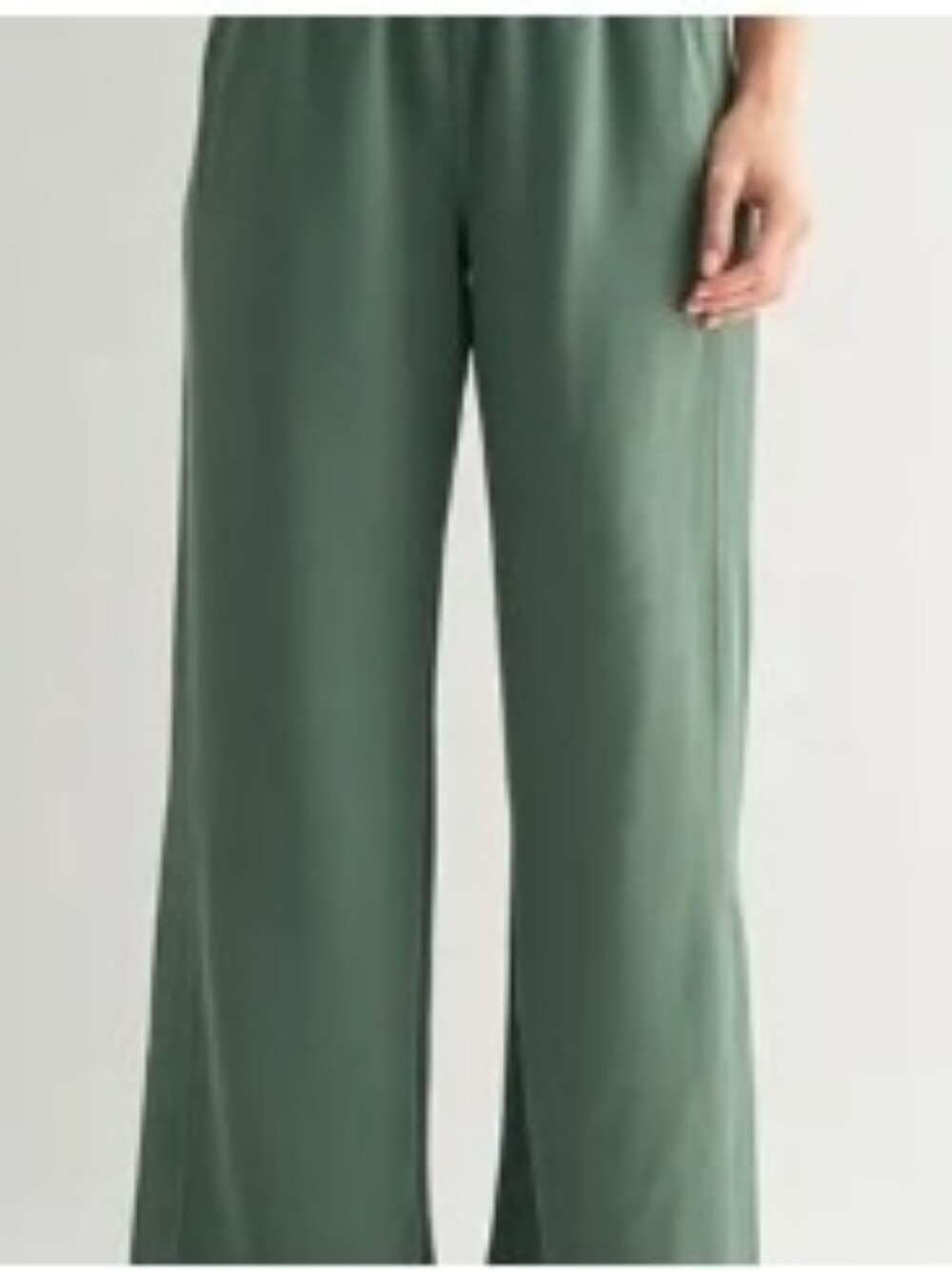 Mono B Olive Green Wide-Leg Pull-On Pants